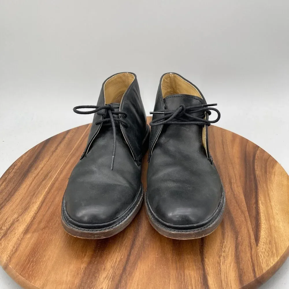 Frye James Boots Mens Size 9.5 D Black Leather Chukka Casual Business Dress Shoe